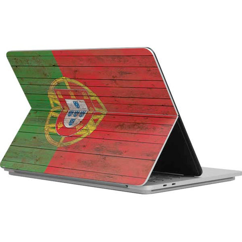 Portuguese Flag Dark Wood Surface Laptop Studio Skin