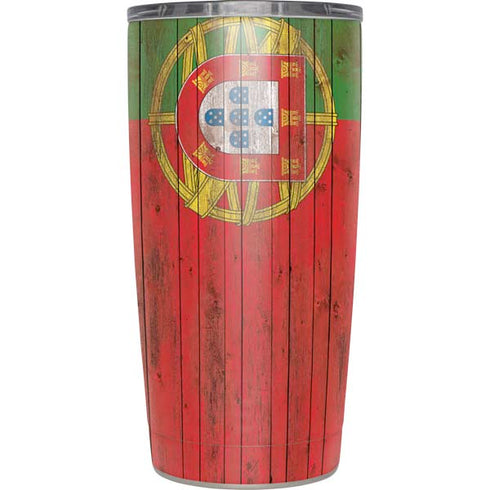Portuguese Flag Dark Wood Yeti 20oz Tumbler Skin