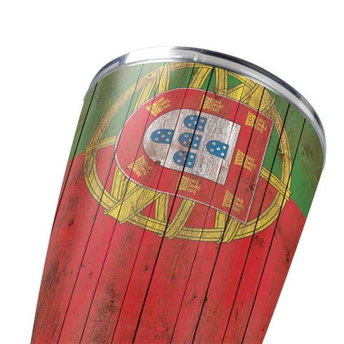 Portuguese Flag Dark Wood Yeti 20oz Tumbler Skin