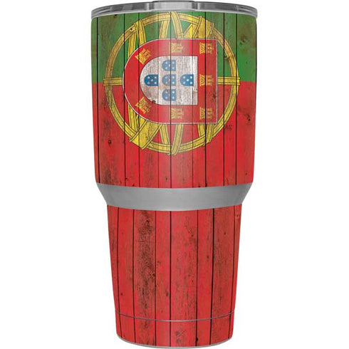 Portuguese Flag Dark Wood Yeti 30oz Rambler Tumbler Skin