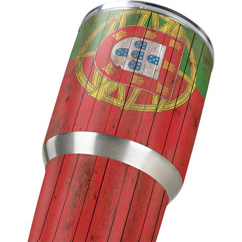 Portuguese Flag Dark Wood Yeti 30oz Rambler Tumbler Skin