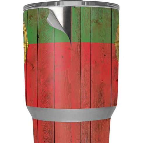 Portuguese Flag Dark Wood Yeti 30oz Rambler Tumbler Skin