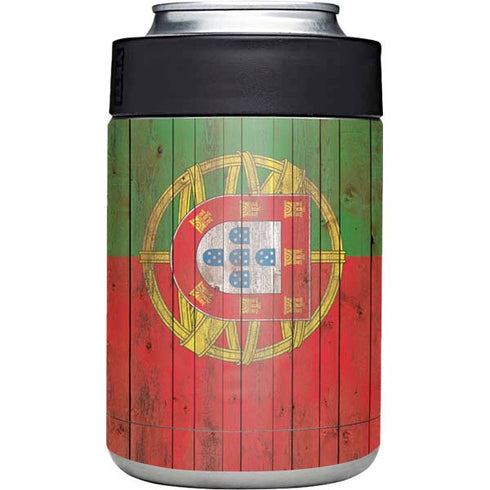 Portuguese Flag Dark Wood Yeti Colster Can Insulator Skin