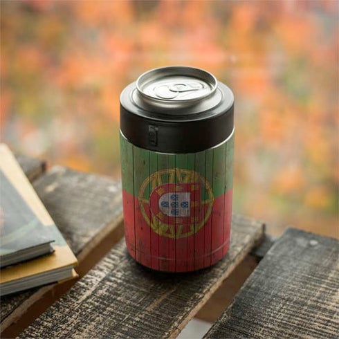 Portuguese Flag Dark Wood Yeti Colster Can Insulator  Skin