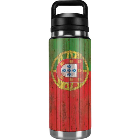 Portuguese Flag Dark Wood YETI Rambler 26oz Bottle Skin