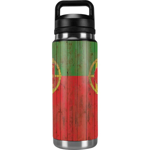 Portuguese Flag Dark Wood YETI Rambler 26oz Bottle Skin