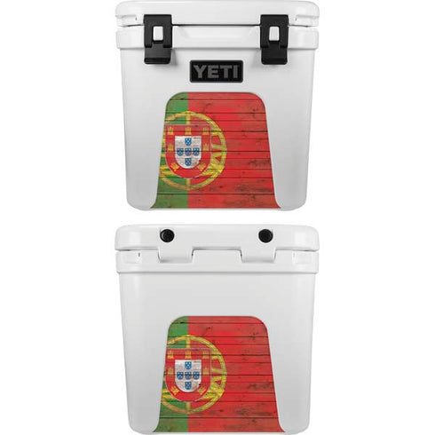 Portuguese Flag Dark Wood YETI Roadie 24 Hard Cooler Skin