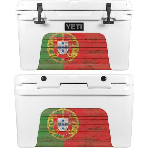 Portuguese Flag Dark Wood YETI Tundra 45 Hard Cooler Skin