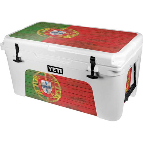 Portuguese Flag Dark Wood YETI Tundra 65 Hard Cooler Skin