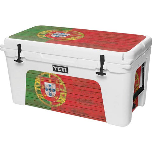 Portuguese Flag Dark Wood YETI Tundra 75 Hard Cooler Skin