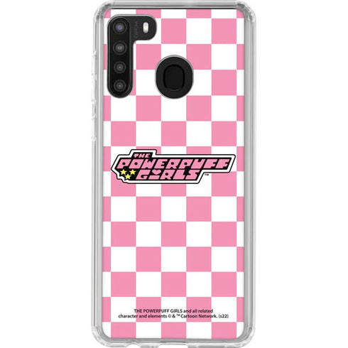 Cartoon Network Powerpuff Girls Checkered Galaxy A21 Clear Case