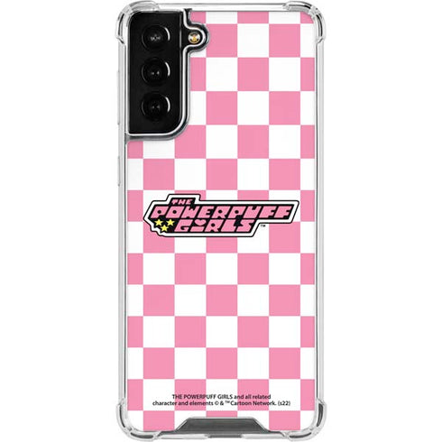 Cartoon Network Powerpuff Girls Checkered Galaxy S21 FE Clear Case
