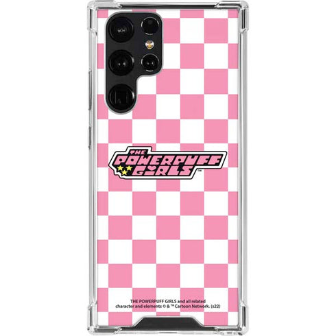 Cartoon Network Powerpuff Girls Checkered Galaxy S22 Ultra Clear Case