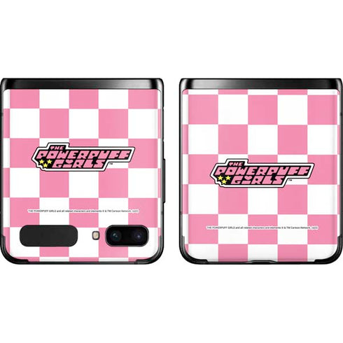 Cartoon Network Powerpuff Girls Checkered Galaxy Z Flip Skin