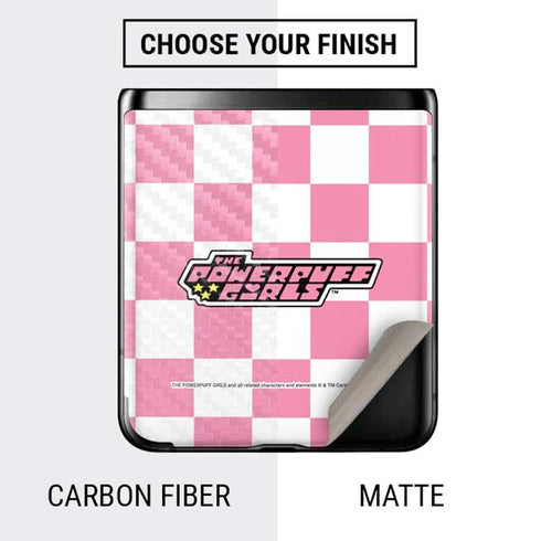 Cartoon Network Powerpuff Girls Checkered Galaxy Z Flip Skin