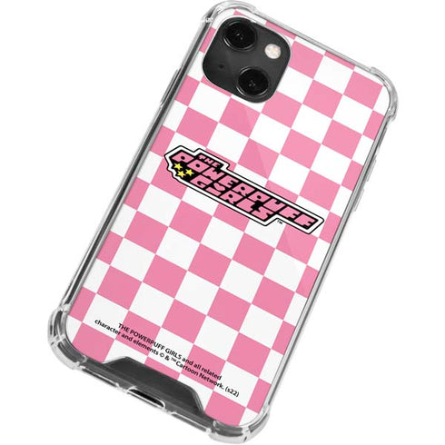 Cartoon Network Powerpuff Girls Checkered iPhone 14 Plus Clear Case
