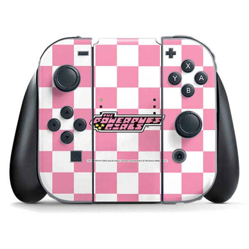 Cartoon Network Powerpuff Girls Checkered Nintendo Switch (2017-2021) Joy-Con Controller Skin