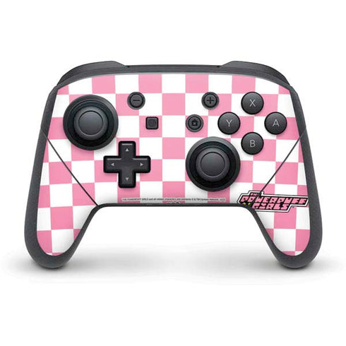 Cartoon Network Powerpuff Girls Checkered Nintendo Switch Pro Controller Skin