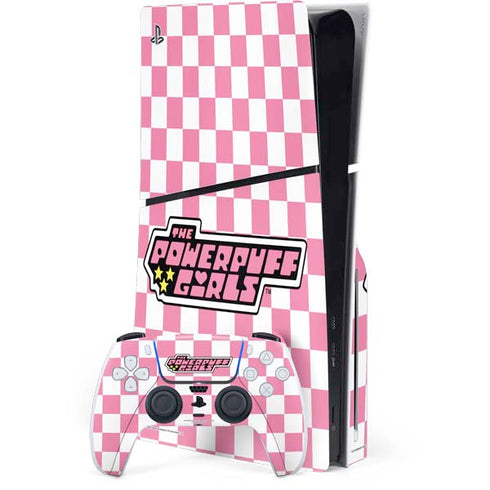 Cartoon Network Powerpuff Girls Checkered PS5 Slim Disk Bundle Skin