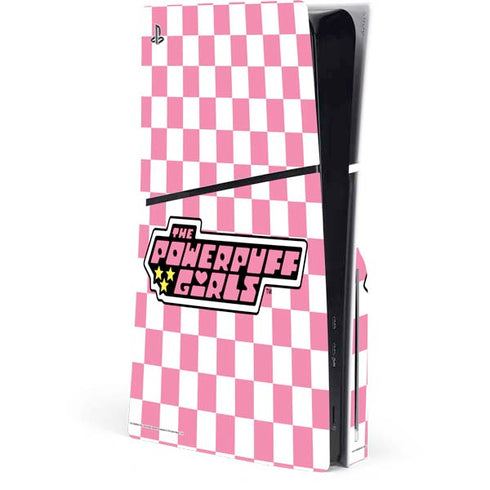 Cartoon Network Powerpuff Girls Checkered PS5 Slim Disk Console Skin