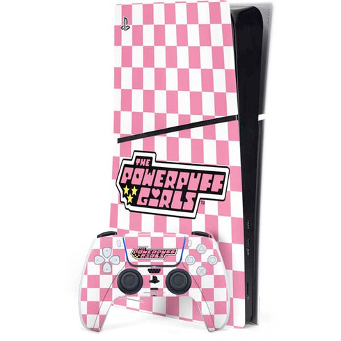 Cartoon Network Powerpuff Girls Checkered PS5 Slim Digital Edition Console Skin