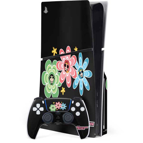 Cartoon Network Powerpuff Girls Flowers PS5 Slim Disk Bundle Skin
