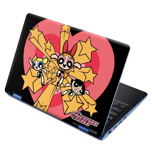 Cartoon Network Powerpuff Girls Gold Stars Aspire R11 11.6in Skin