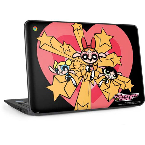 Cartoon Network Powerpuff Girls Gold Stars HP Chromebook Skin