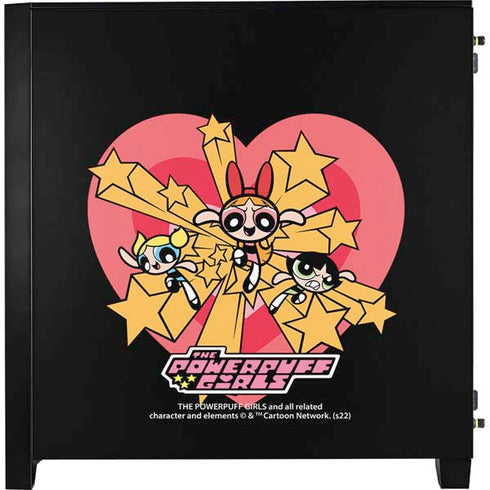 Cartoon Network Powerpuff Girls Gold Stars Corsair 4000D Tempered Glass Mid-Tower ATX Case Skin