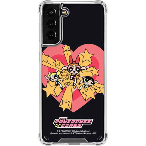 Cartoon Network Powerpuff Girls Gold Stars Galaxy S21 Plus 5G Clear Case