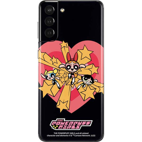 Cartoon Network Powerpuff Girls Gold Stars Galaxy S21 Plus 5G Skin