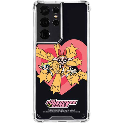 Cartoon Network Powerpuff Girls Gold Stars Galaxy S21 Ultra 5G Clear Case
