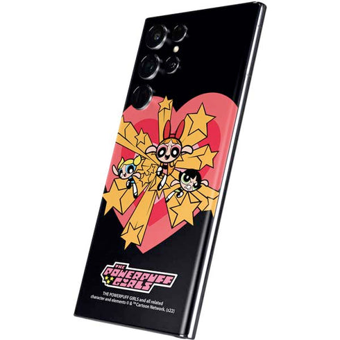 Cartoon Network Powerpuff Girls Gold Stars Galaxy S22 Ultra Skin