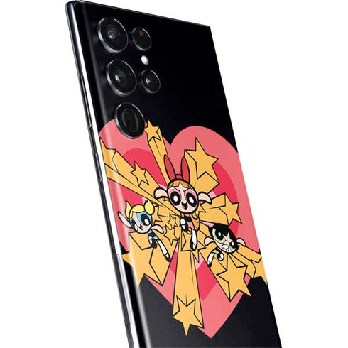 Cartoon Network Powerpuff Girls Gold Stars Galaxy S22 Ultra Skin