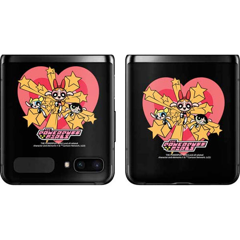 Cartoon Network Powerpuff Girls Gold Stars Galaxy Z Flip Skin