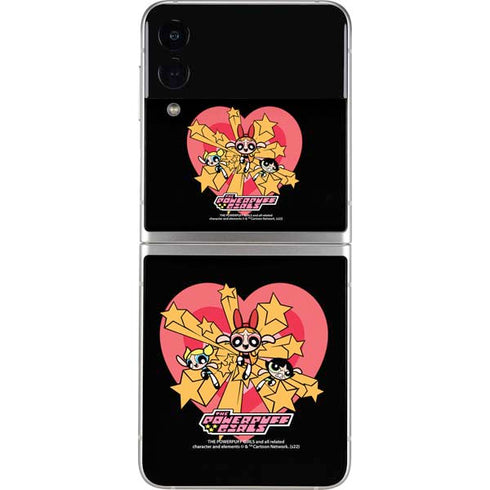 Cartoon Network Powerpuff Girls Gold Stars Galaxy Z Flip3 5G Skin