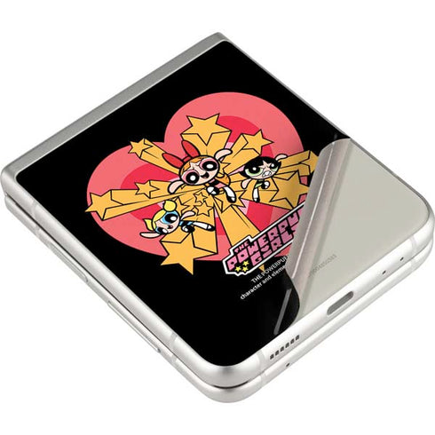 Cartoon Network Powerpuff Girls Gold Stars Galaxy Z Flip3 5G Skin