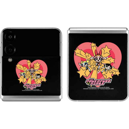 Cartoon Network Powerpuff Girls Gold Stars Galaxy Z Flip4 5G Skin