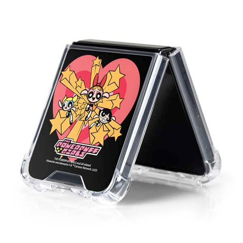 Cartoon Network Powerpuff Girls Gold Stars Galaxy Z Flip5 5G Clear Case