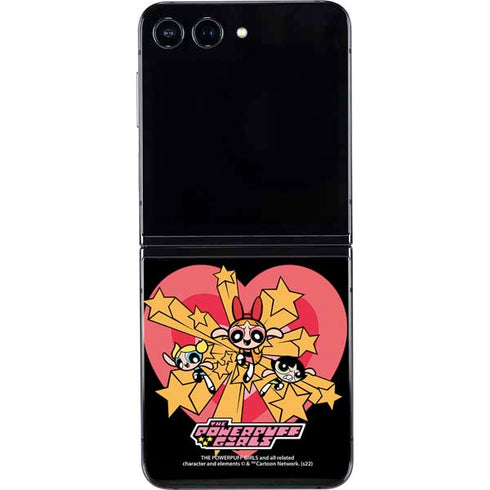 Cartoon Network Powerpuff Girls Gold Stars Galaxy Z Flip5 5G Skin