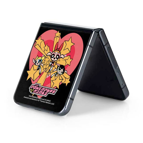 Cartoon Network Powerpuff Girls Gold Stars Galaxy Z Flip5 5G Skin