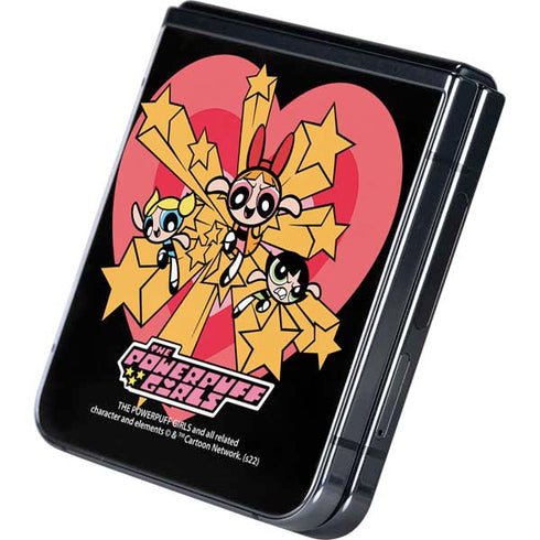 Cartoon Network Powerpuff Girls Gold Stars Galaxy Z Flip5 5G Skin