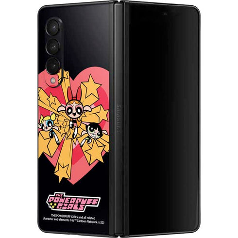 Cartoon Network Powerpuff Girls Gold Stars Galaxy Z Fold3 5G Skin