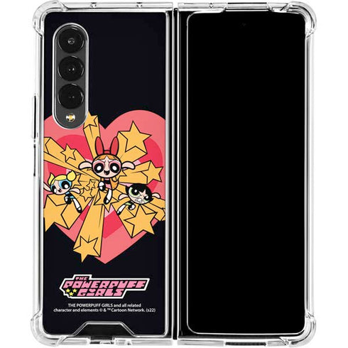 Cartoon Network Powerpuff Girls Gold Stars Galaxy Z Fold4 5G Clear Case