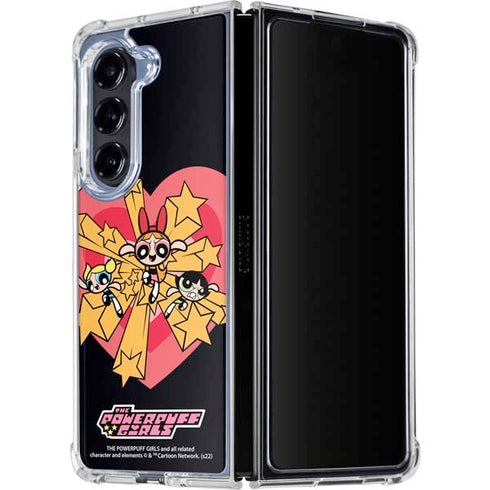 Cartoon Network Powerpuff Girls Gold Stars Galaxy Z Fold5 5G Clear Case
