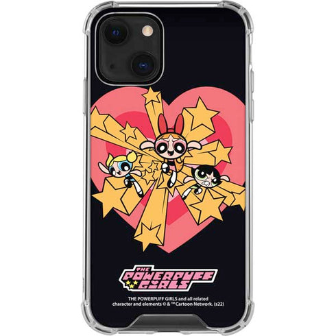 Cartoon Network Powerpuff Girls Gold Stars iPhone 13 Mini Clear Case