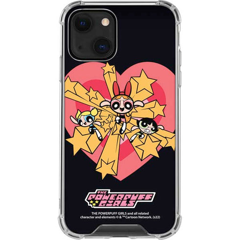 Cartoon Network Powerpuff Girls Gold Stars iPhone 14 Plus Clear Case