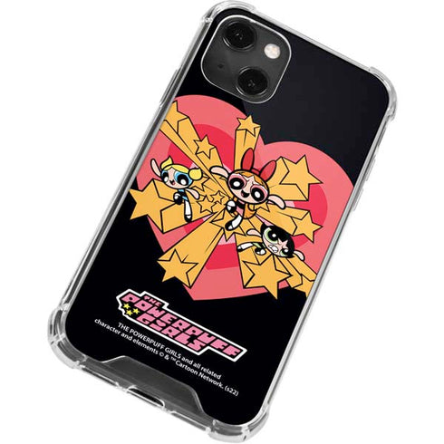 Cartoon Network Powerpuff Girls Gold Stars iPhone 14 Plus Clear Case