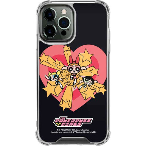 Cartoon Network Powerpuff Girls Gold Stars iPhone 14 Pro Max Clear Case