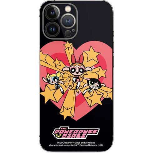 Cartoon Network Powerpuff Girls Gold Stars iPhone 14 Pro Max Skin